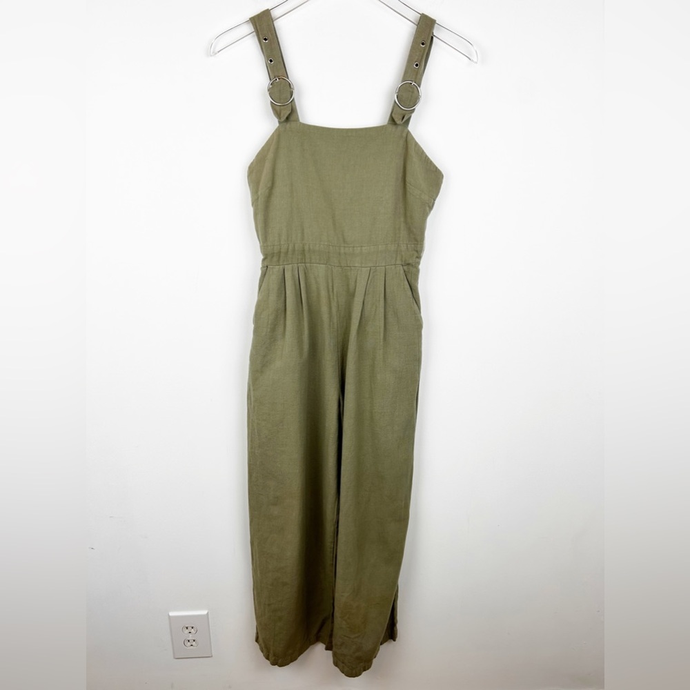 Japna Sage Green Wide Leg Overall Jumpsuit Women’s Size S